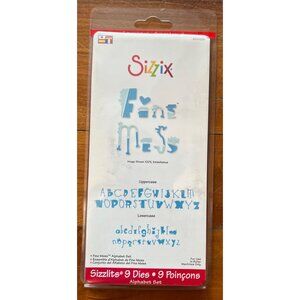 Sizzix Sizzlits 9 Dies Alphabet Set Fine Mess Uppercase & Lowercase 655108